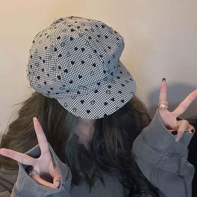 Print Newsboy Heart Cap