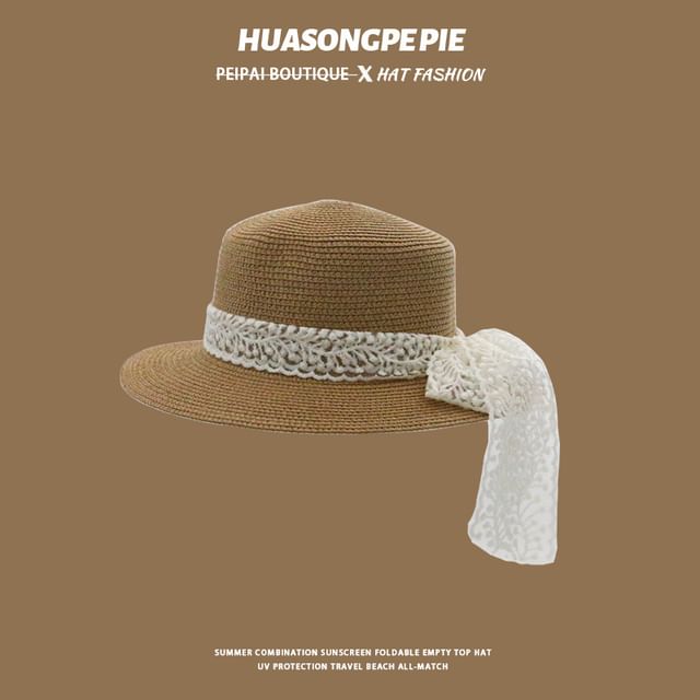 Boater Lace Straw Trim Hat