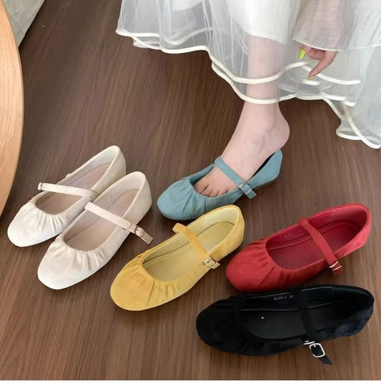 Flats Ruched Jane Plain Faux Suede Mary