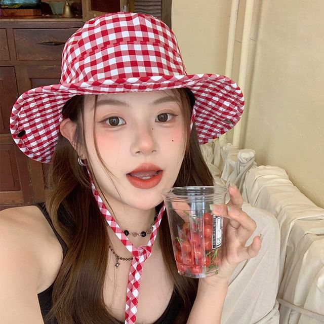 Hat Plaid Bucket