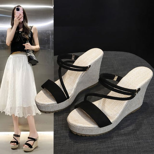 Sandals Wedge Strappy Slide Platform