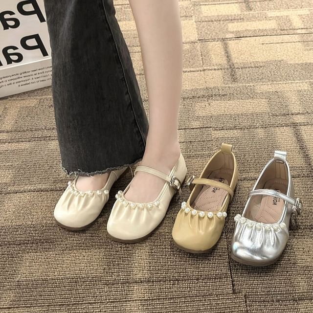Pearl Faux Jane Mary Flats