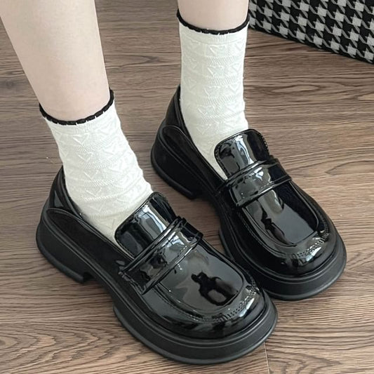Platform Chunky Loafers Heel