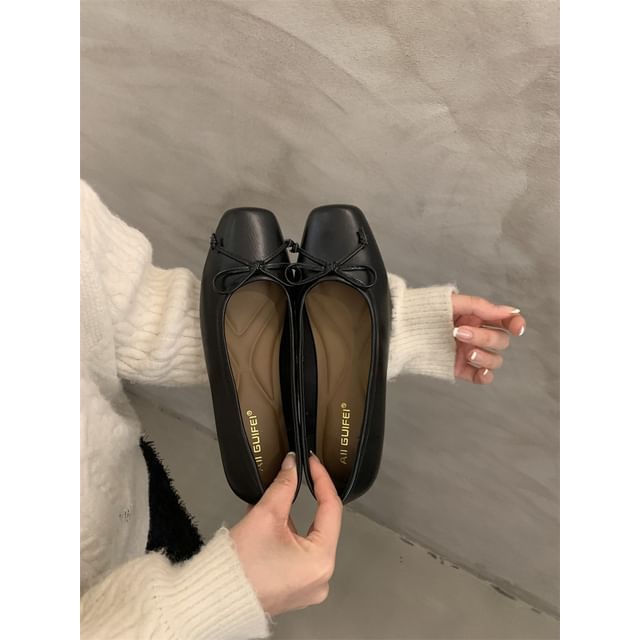 Square Toe Bow Flats