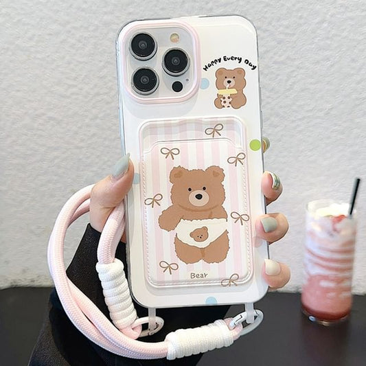 Bear Holder Phone Card Case Strap