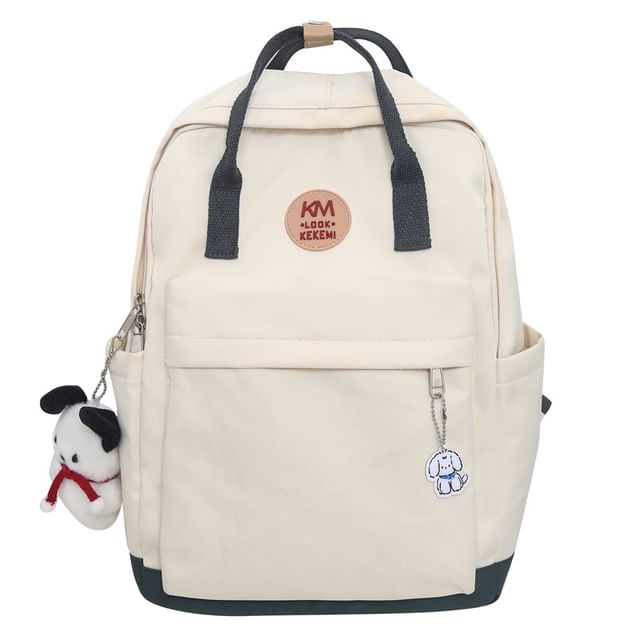 Applique Backpack Multi-Pocket
