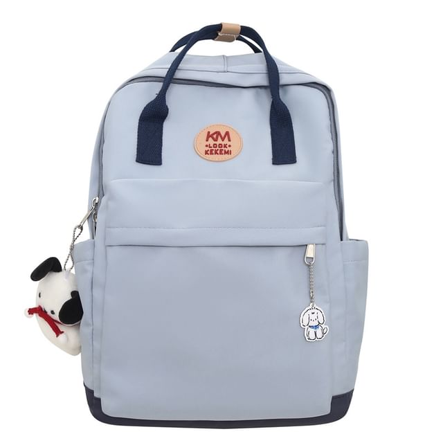 Applique Backpack Multi-Pocket