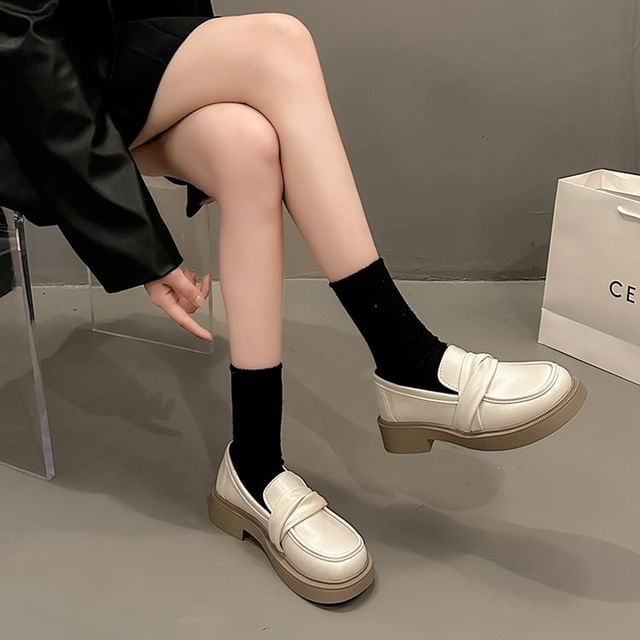 Faux Loafers Leather