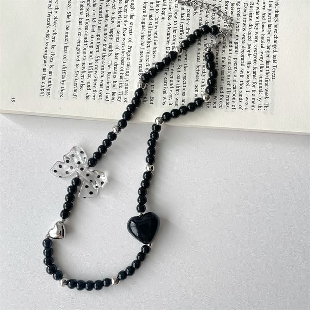 Accent / Necklace Drop Heart Earring