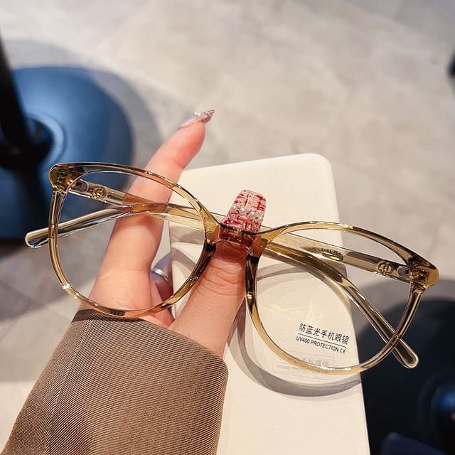 Blue Round Glasses Frame Blocking Light