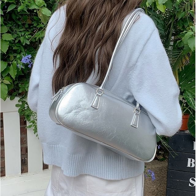 Faux Leather Shoulder Plain Bag