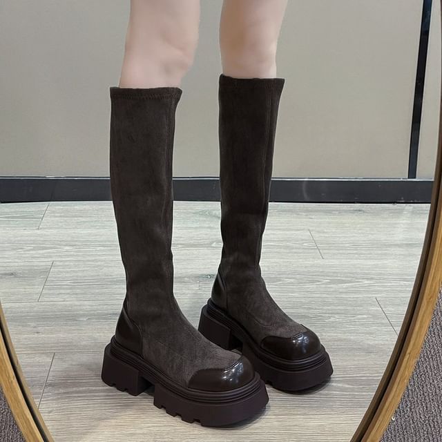 Platform Cap Toe Boots Tall