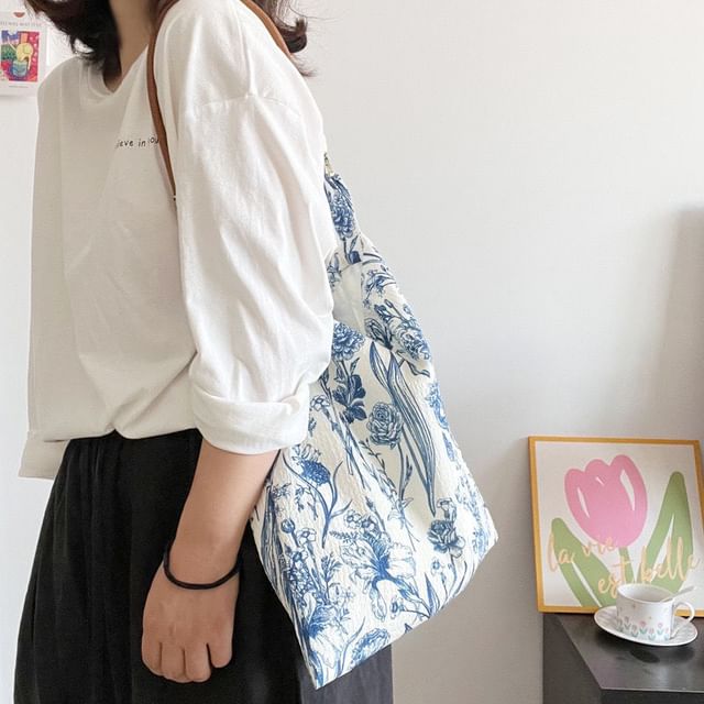 Tote Bag Print Floral Canvas