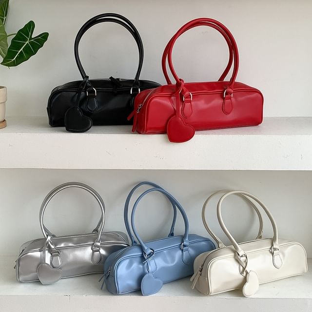 Bag Shoulder Faux Plain Leather