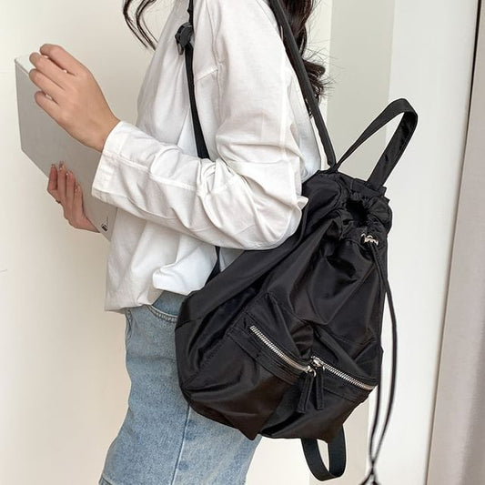 Backpack Plain Drawstring Nylon