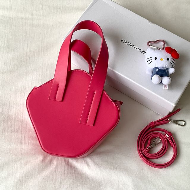 Bag Faux Top Plain Crossbody Leather Handle