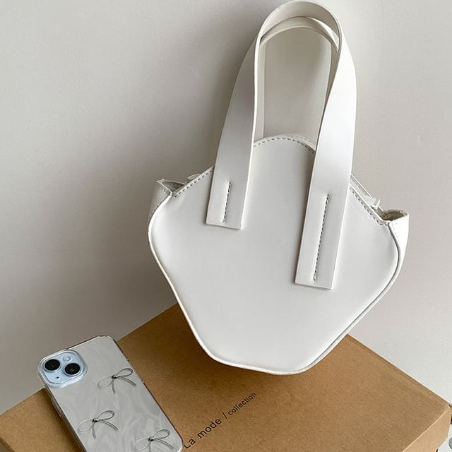 Bag Faux Top Plain Crossbody Leather Handle