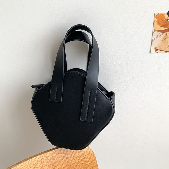 Bag Faux Top Plain Crossbody Leather Handle