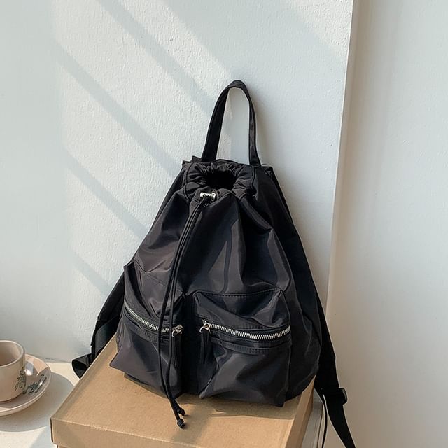 Backpack Plain Drawstring Nylon