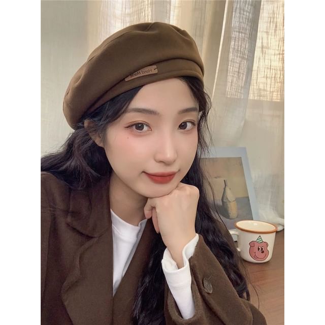 Wool Blend Plain Beret