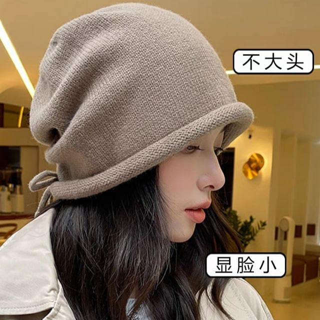 Bowknot Plain Beanie