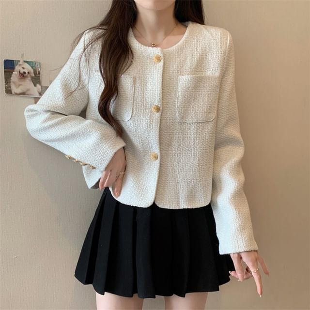 Button-Up Tweed Jacket
