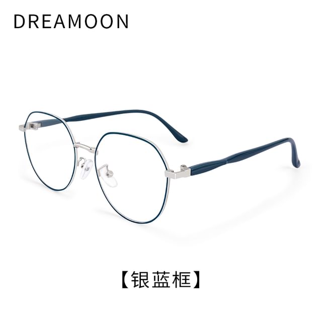 Metal Eyeglasses Round Blocking Frame Blue Light