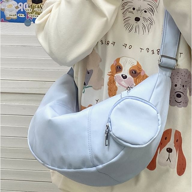 Zipper With Pouch Crossbody Coin Purse Plain