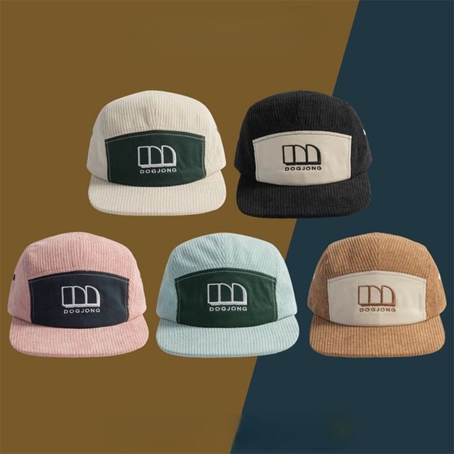 Cap Letter Embroidered Baseball Corduroy