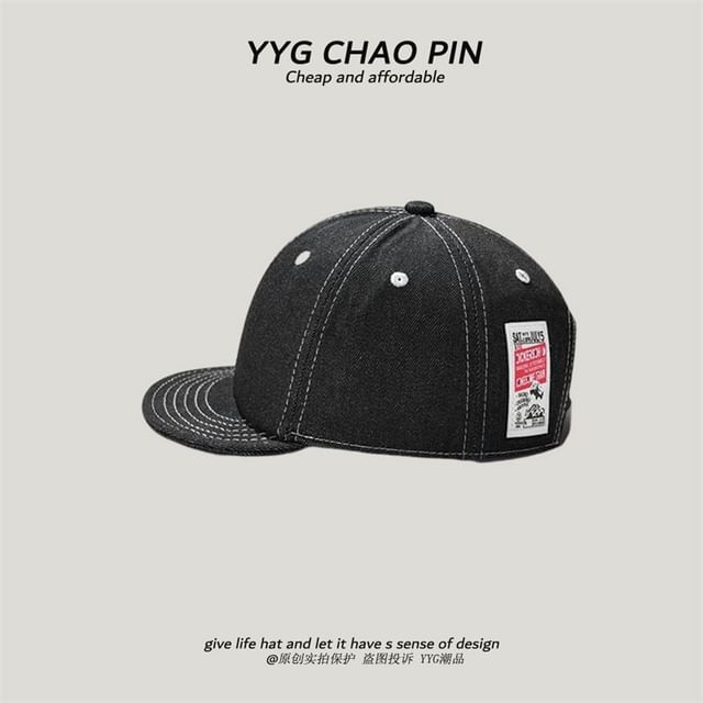 Denim Baseball Cap Applique