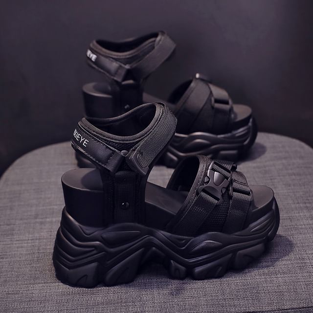 Wedge Sandals Buckled Platform