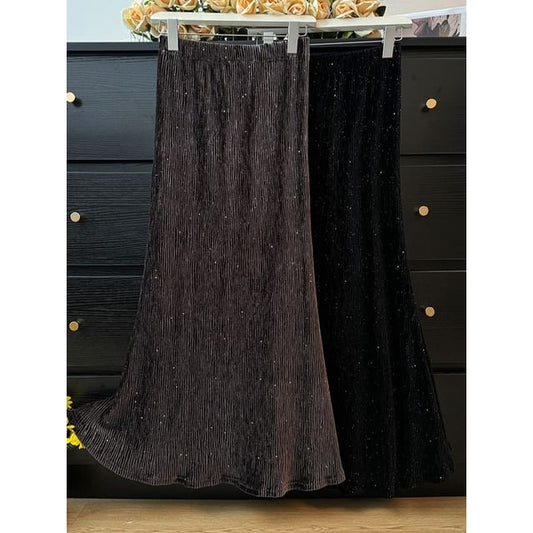 Elastic Waist Sequin Mermaid Maxi Skirt