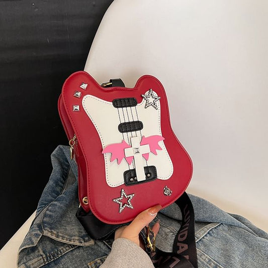 Bag Studded Star Violin Applique Crossbody