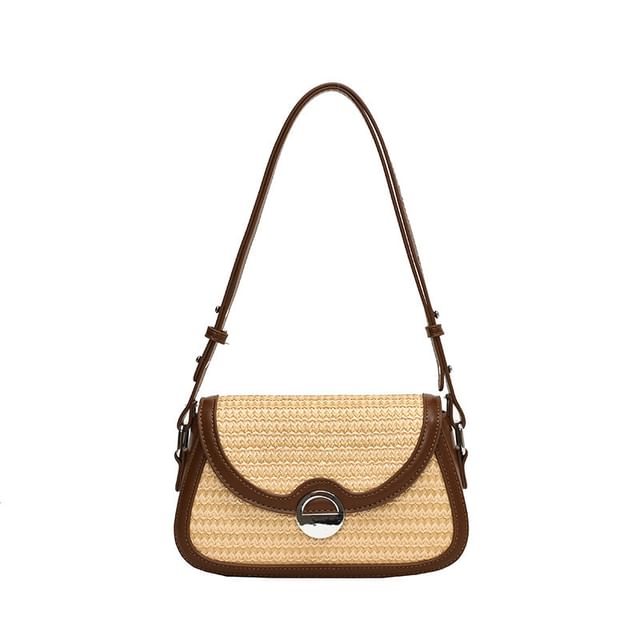 Tone Crossbody Bag Straw Flap Two