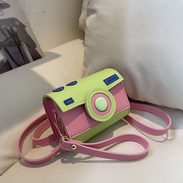 Color Block Flap Bag Crossbody Camera