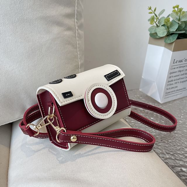 Color Block Flap Bag Crossbody Camera