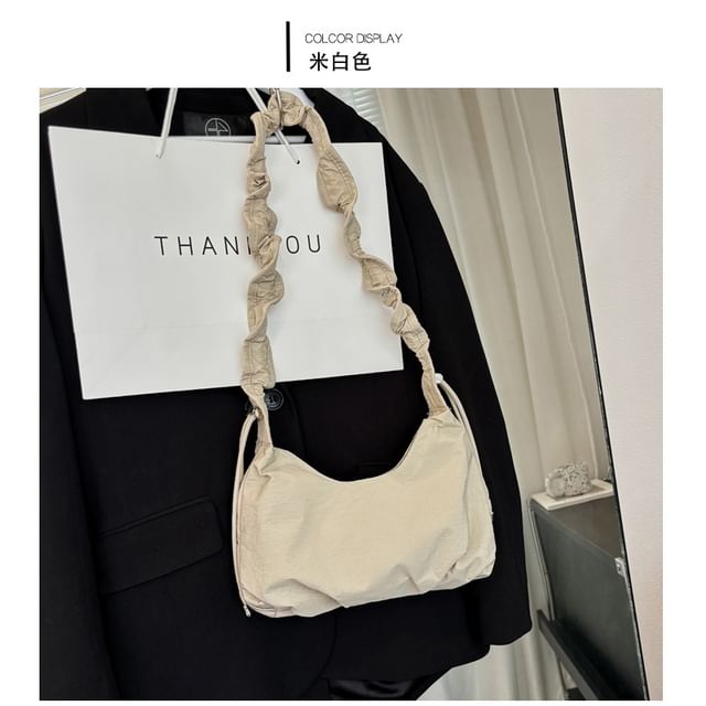 Plain Ruched Strap Crossbody Bag