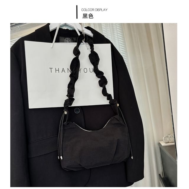 Plain Ruched Strap Crossbody Bag