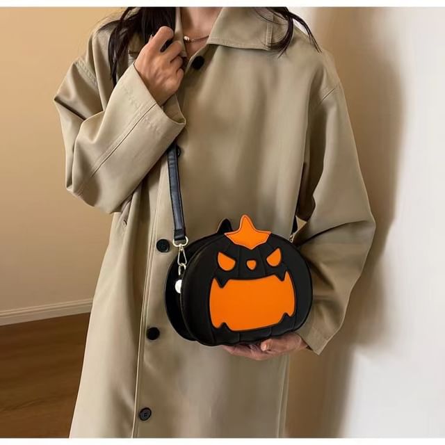 Leather Pumpkin Faux Bag Crossbody
