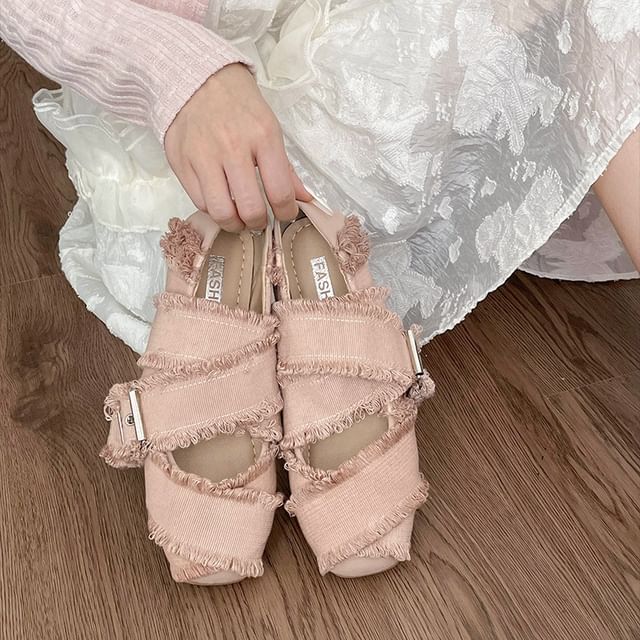 Flats Buckled Ballet Plain