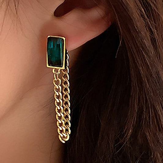 Dangle Rhinestone Chain (Various Earring Alloy Designs)