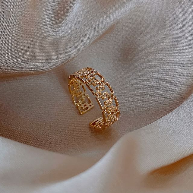 Gemstone Ring Alloy Designs) Faux Rhinestone (Various Open