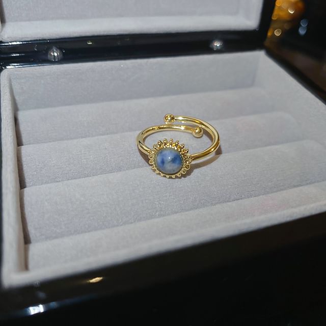 Ring Sun Open Alloy Gemstone Faux