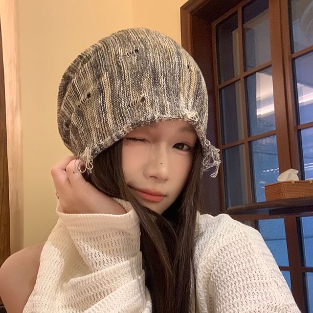 Frayed Distressed Beanie