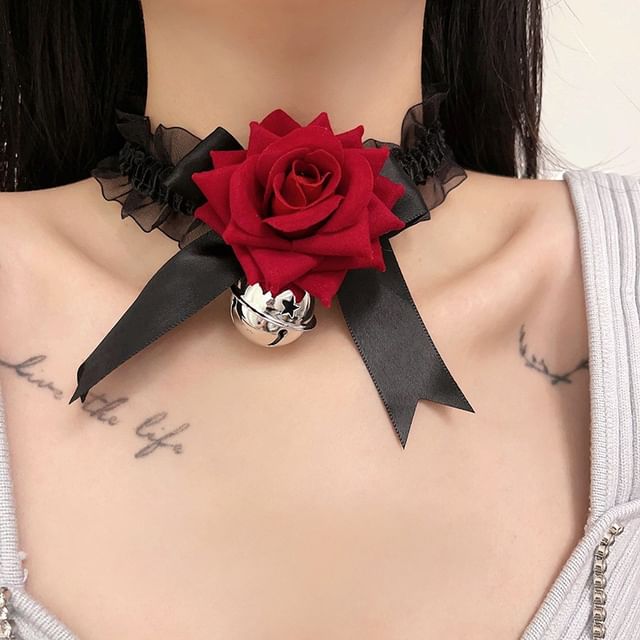 Choker Rose Tulle Bell