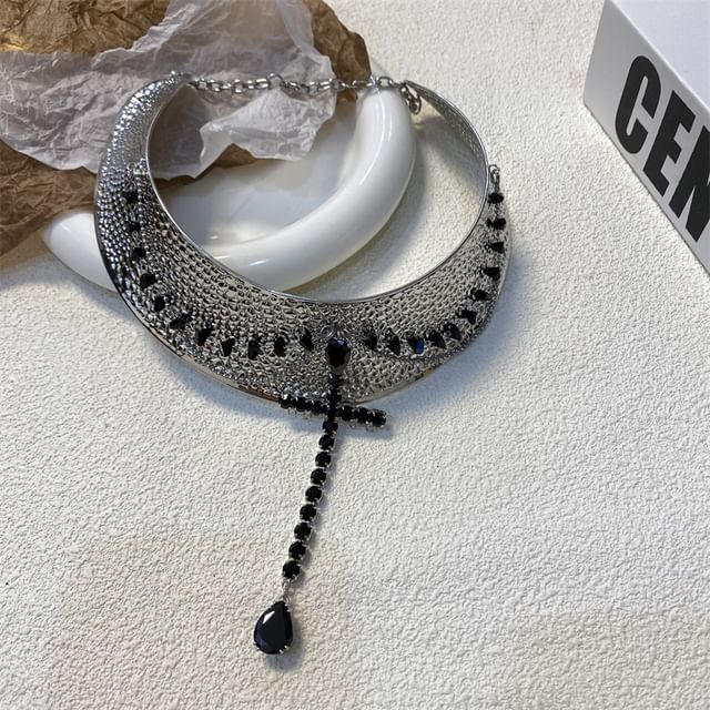 Choker Metallic Rhinestone Lariat