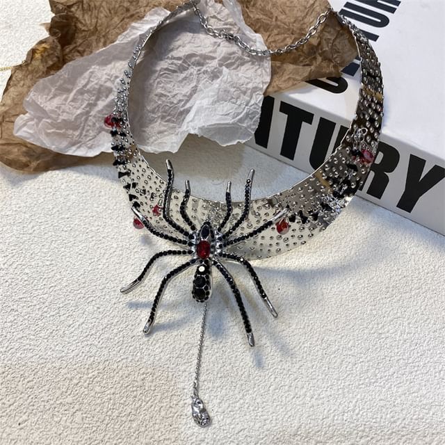 Choker Metallic Rhinestone Lariat