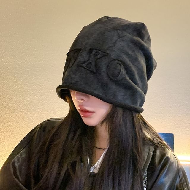 Applique Dye Tie Beanie Lettering