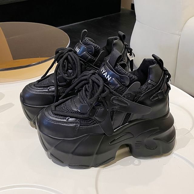 Sneakers Mesh Wedge Hidden Panel Platform