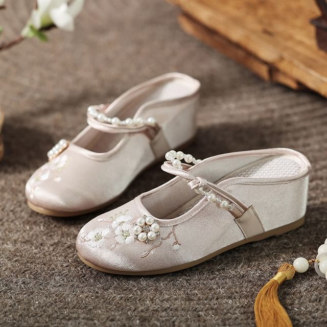 Beaded Mules Wedge-Heel